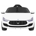 Maserati Ghibli na batériu pre deti Biely + Ovládač + Pomalý štart + EVA + MP3 USB + LED