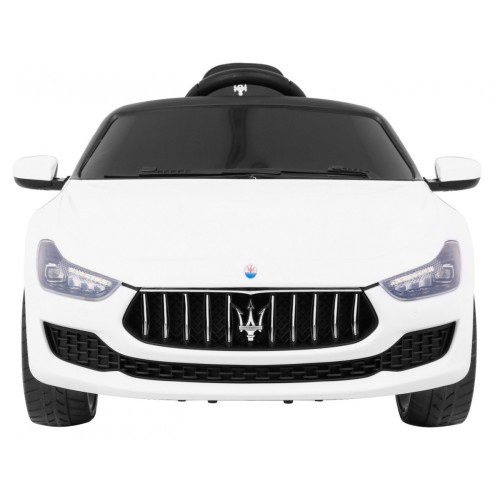Maserati Ghibli na batériu pre deti Biely + Ovládač + Pomalý štart + EVA + MP3 USB + LED