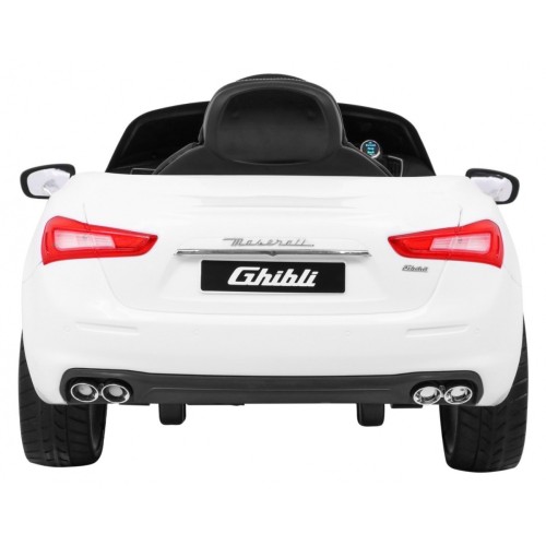 Maserati Ghibli na batériu pre deti Biely + Ovládač + Pomalý štart + EVA + MP3 USB + LED