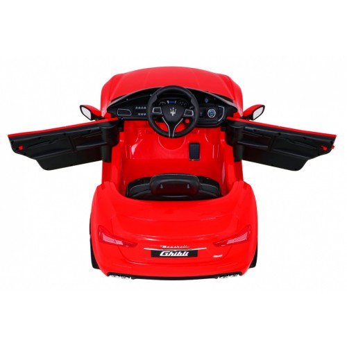 Maserati Ghibli na batériu pre deti Červený + Ovládač + Pomalý štart + EVA + MP3 USB + LED