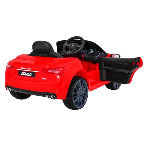 Maserati Ghibli na batériu pre deti Červený + Ovládač + Pomalý štart + EVA + MP3 USB + LED