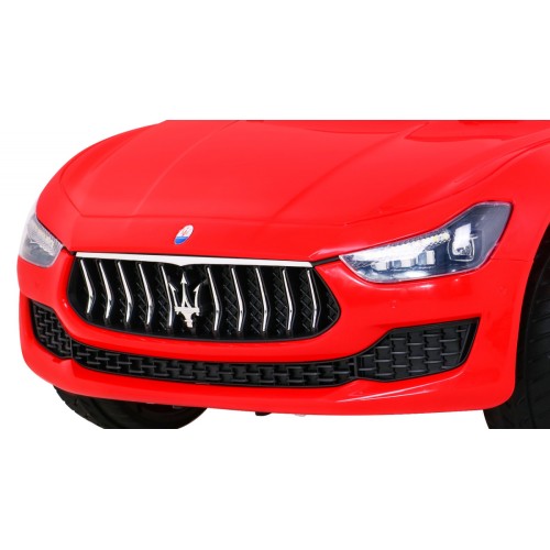 Maserati Ghibli na batériu pre deti Červený + Ovládač + Pomalý štart + EVA + MP3 USB + LED