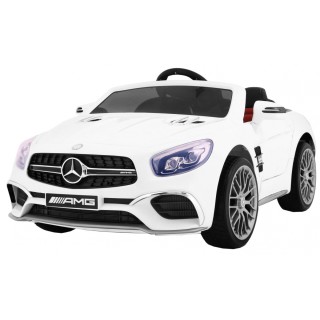 Mercedes AMG SL65 pre deti Biely + Ovládač + Batožinový priestor + Nastaviteľné sedadlo + MP3 LED + Pomalý štart