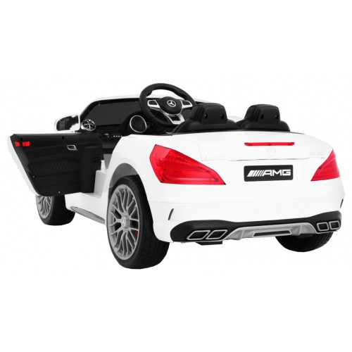 Mercedes AMG SL65 pre deti Biely + Ovládač + Batožinový priestor + Nastaviteľné sedadlo + MP3 LED + Pomalý štart