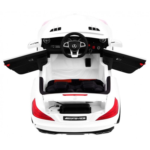 Mercedes AMG SL65 pre deti Biely + Ovládač + Batožinový priestor + Nastaviteľné sedadlo + MP3 LED + Pomalý štart