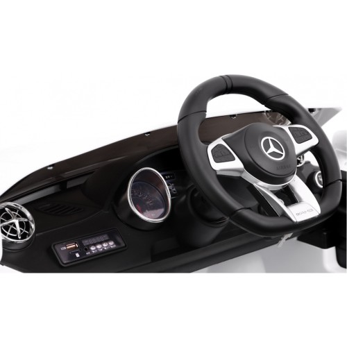 Mercedes AMG SL65 pre deti Biely + Ovládač + Batožinový priestor + Nastaviteľné sedadlo + MP3 LED + Pomalý štart