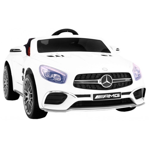 Mercedes AMG SL65 pre deti Biely + Ovládač + Batožinový priestor + Nastaviteľné sedadlo + MP3 LED + Pomalý štart