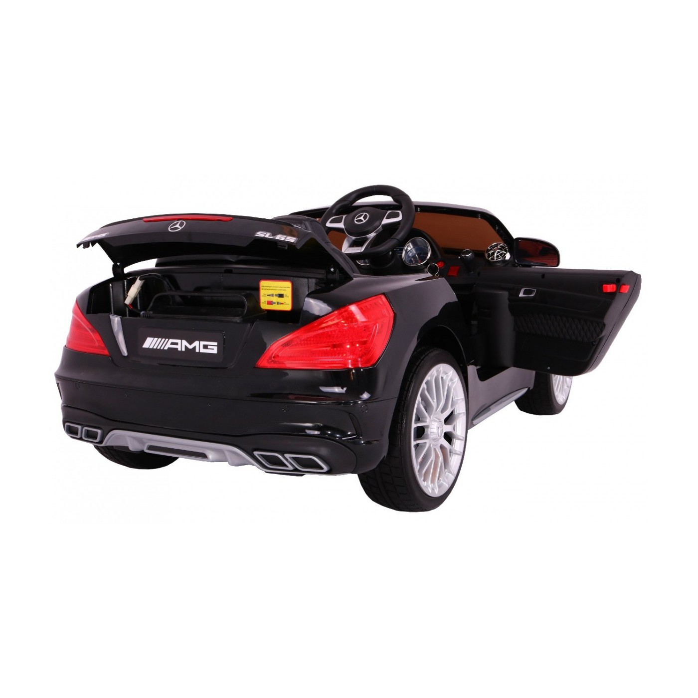 Mercedes AMG SL65 pre deti Čierny + Ovládač + Batožinový priestor + Nastaviteľné sedadlo + MP3 LED + Pomalý štart