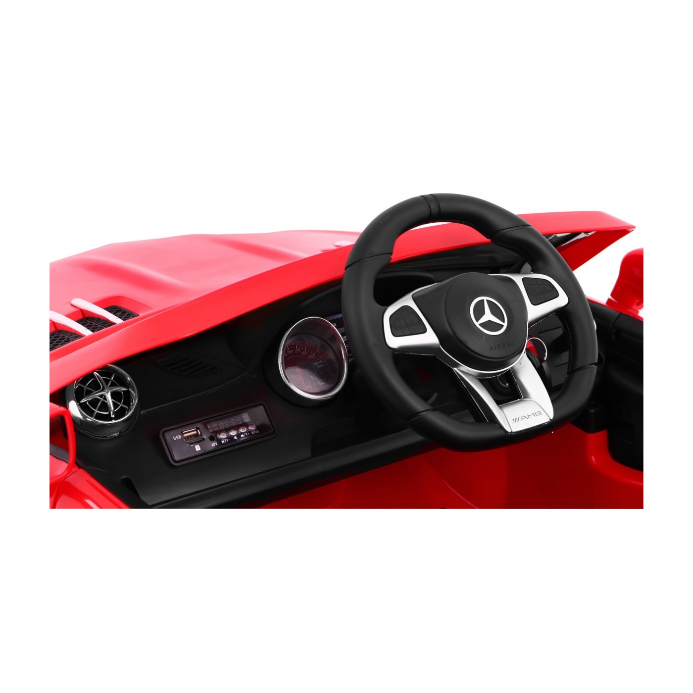 Mercedes AMG SL65 pre deti Červený + Ovládač + Batožinový priestor + Nastaviteľné sedadlo + MP3 LED + Pomalý štart