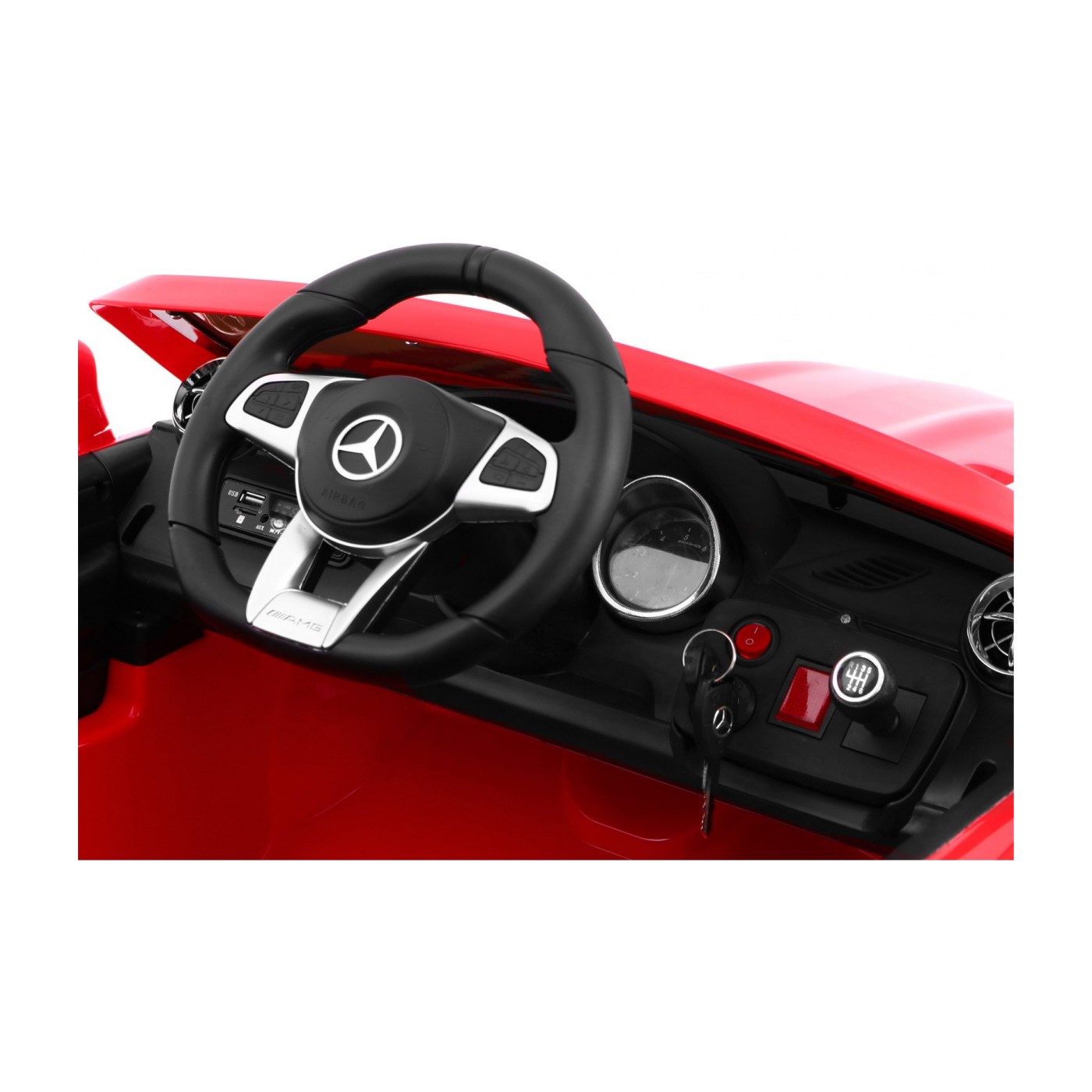 Mercedes AMG SL65 pre deti Červený + Ovládač + Batožinový priestor + Nastaviteľné sedadlo + MP3 LED + Pomalý štart