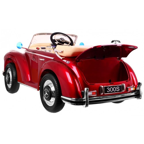 Mercedes Benz 300S Retro pre deti Lakovaný Červený + Ovládač + EVA + Pomalý štart + LED MP3