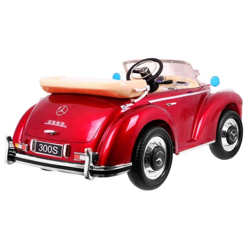 Mercedes Benz 300S Retro pre deti Lakovaný Červený + Ovládač + EVA + Pomalý štart + LED MP3
