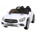 Mercedes Benz AMG SL65 S elektrický pre deti Biely + Diaľkové ovládanie + Audio LED + Ekokoža + EVA + Pomalý štart