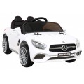 Mercedes Benz AMG SL65 S elektrický pre deti Biely + Diaľkové ovládanie + Audio LED + Ekokoža + EVA + Pomalý štart