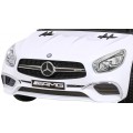 Mercedes Benz AMG SL65 S elektrický pre deti Biely + Diaľkové ovládanie + Audio LED + Ekokoža + EVA + Pomalý štart