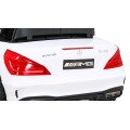 Mercedes Benz AMG SL65 S elektrický pre deti Biely + Diaľkové ovládanie + Audio LED + Ekokoža + EVA + Pomalý štart