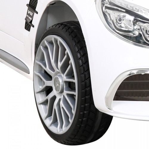 Mercedes Benz AMG SL65 S elektrický pre deti Biely + Diaľkové ovládanie + Audio LED + Ekokoža + EVA + Pomalý štart