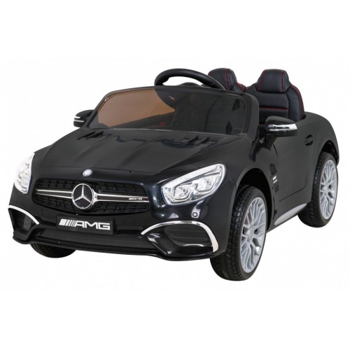 Mercedes Benz AMG SL65 S elektrický pre deti Čierny + Diaľkové ovládanie + Audio LED + Ekokoža + EVA + Pomalý štart