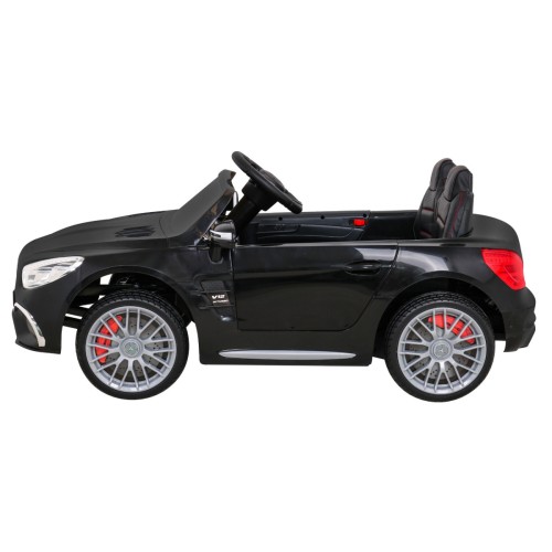 Mercedes Benz AMG SL65 S elektrický pre deti Čierny + Diaľkové ovládanie + Audio LED + Ekokoža + EVA + Pomalý štart