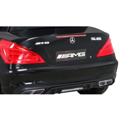 Mercedes Benz AMG SL65 S elektrický pre deti Čierny + Diaľkové ovládanie + Audio LED + Ekokoža + EVA + Pomalý štart
