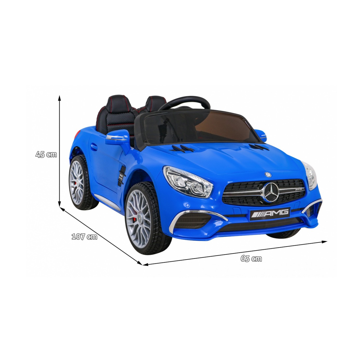 Mercedes Benz AMG SL65 S elektrický pre deti Modrý + Diaľkové ovládanie + Audio LED + Ekokoža + EVA + Pomalý štart