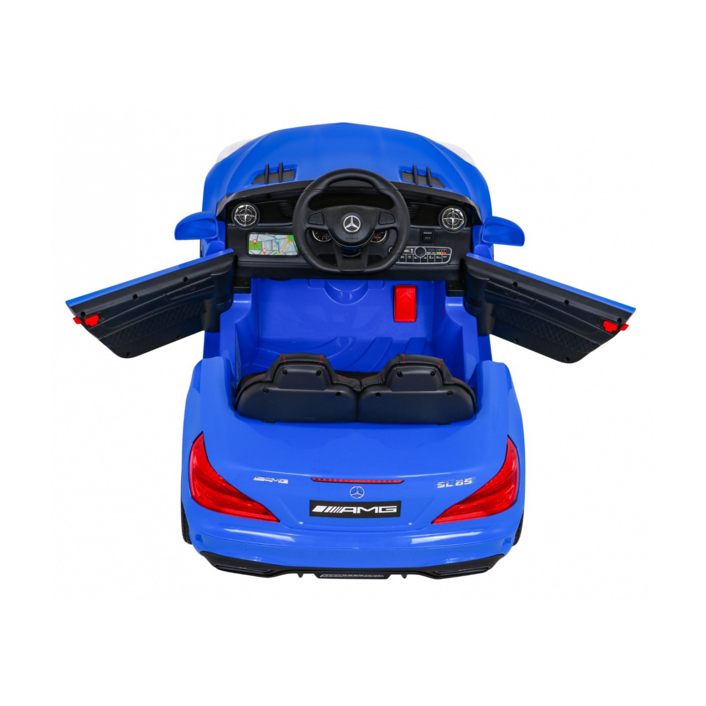 Mercedes Benz AMG SL65 S elektrický pre deti Modrý + Diaľkové ovládanie + Audio LED + Ekokoža + EVA + Pomalý štart
