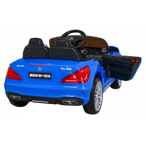 Mercedes Benz AMG SL65 S elektrický pre deti Modrý + Diaľkové ovládanie + Audio LED + Ekokoža + EVA + Pomalý štart
