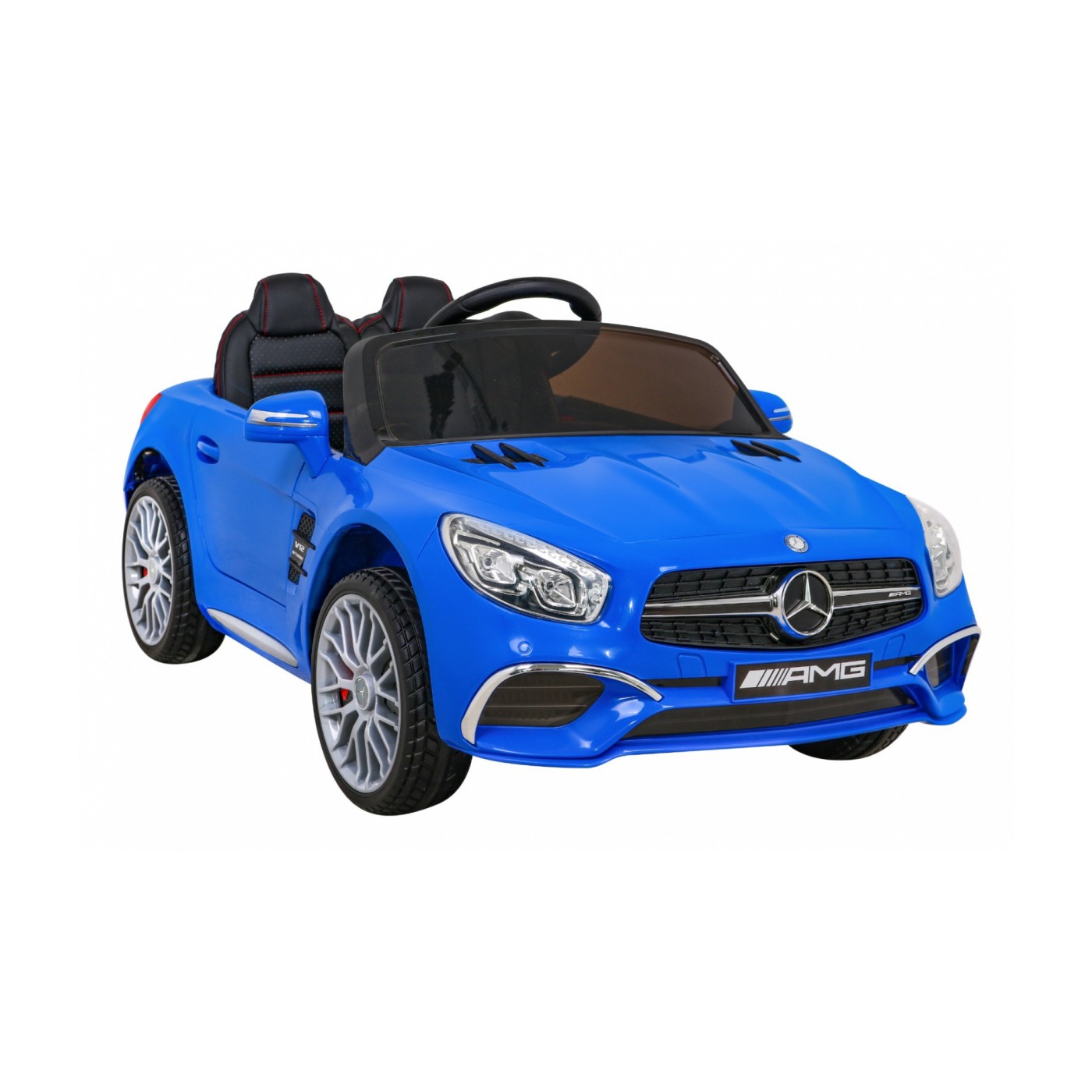 Mercedes Benz AMG SL65 S elektrický pre deti Modrý + Diaľkové ovládanie + Audio LED + Ekokoža + EVA + Pomalý štart