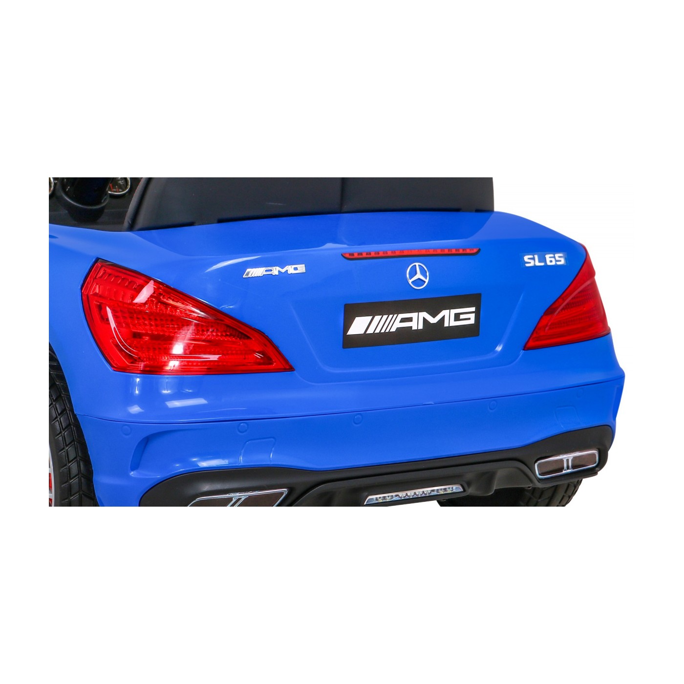 Mercedes Benz AMG SL65 S elektrický pre deti Modrý + Diaľkové ovládanie + Audio LED + Ekokoža + EVA + Pomalý štart