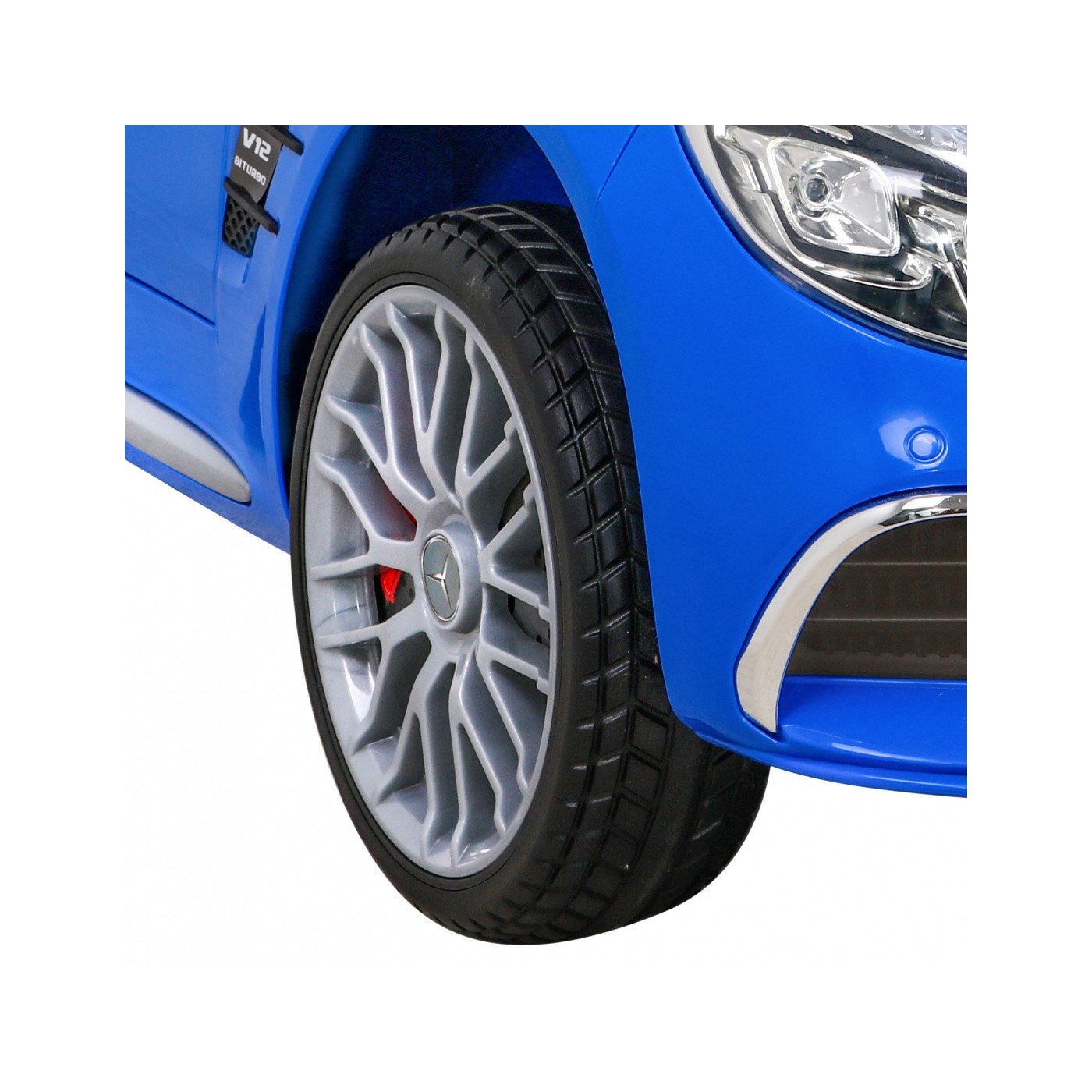 Mercedes Benz AMG SL65 S elektrický pre deti Modrý + Diaľkové ovládanie + Audio LED + Ekokoža + EVA + Pomalý štart