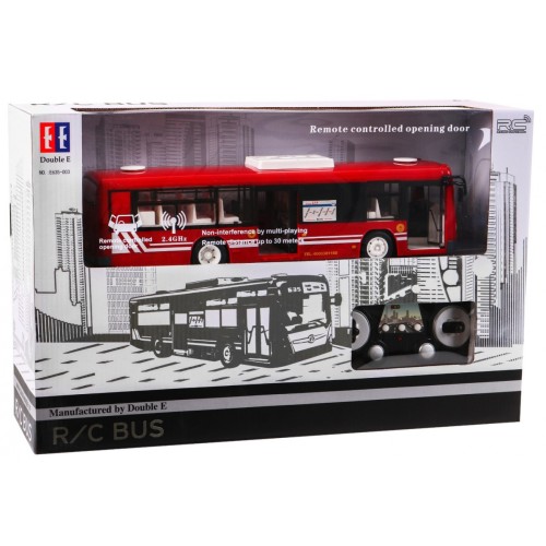 Mestský autobus pre deti 6+ Diaľkovo ovládaný Červený 1:20 Pohyblivé časti + Zvuky Svetlá