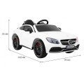 Mercedes Benz C63 AMG pre deti Biely + Diaľkové ovládanie + 5-bodové pásy + EVA + Batožinový priestor + MP3 LED