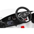 Mercedes Benz C63 AMG pre deti Biely + Diaľkové ovládanie + 5-bodové pásy + EVA + Batožinový priestor + MP3 LED