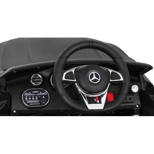 Mercedes Benz C63 AMG pre deti Čierny + Diaľkové ovládanie + 5-bodové pásy + EVA + Batožinový priestor + MP3 LED