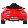 Mercedes Benz C63 AMG pre deti Červený + Diaľkové ovládanie + 5-bodové pásy + EVA + Batožinový priestor + MP3 LED