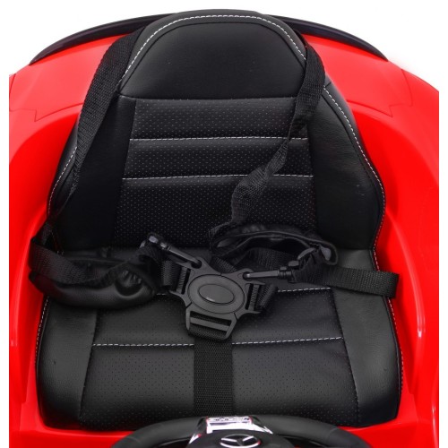 Mercedes Benz C63 AMG pre deti Červený + Diaľkové ovládanie + 5-bodové pásy + EVA + Batožinový priestor + MP3 LED