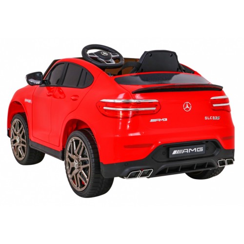 Mercedes Benz GLC63S pre deti Červený + Diaľkové ovládanie + Pohon 4x4 + MP3 LED + EVA + Pomalý štart