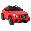 Mercedes Benz GLC63S pre deti Červený + Diaľkové ovládanie + Pohon 4x4 + MP3 LED + EVA + Pomalý štart