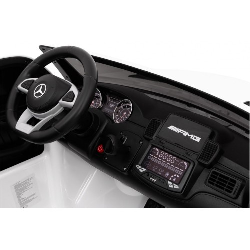 Auto na batériu Mercedes AMG GLS63 pre deti Biely + Lakovaný + 4x4 + Vetráčik