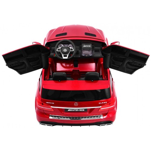 Auto na batériu Mercedes AMG GLS63 pre deti Červený + Lakovaný + 4x4 + Vetráčik