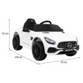 Mercedes Benz GT na batériu pre deti Biely + Diaľkové ovládanie + Pomalý štart + MP3 LED
