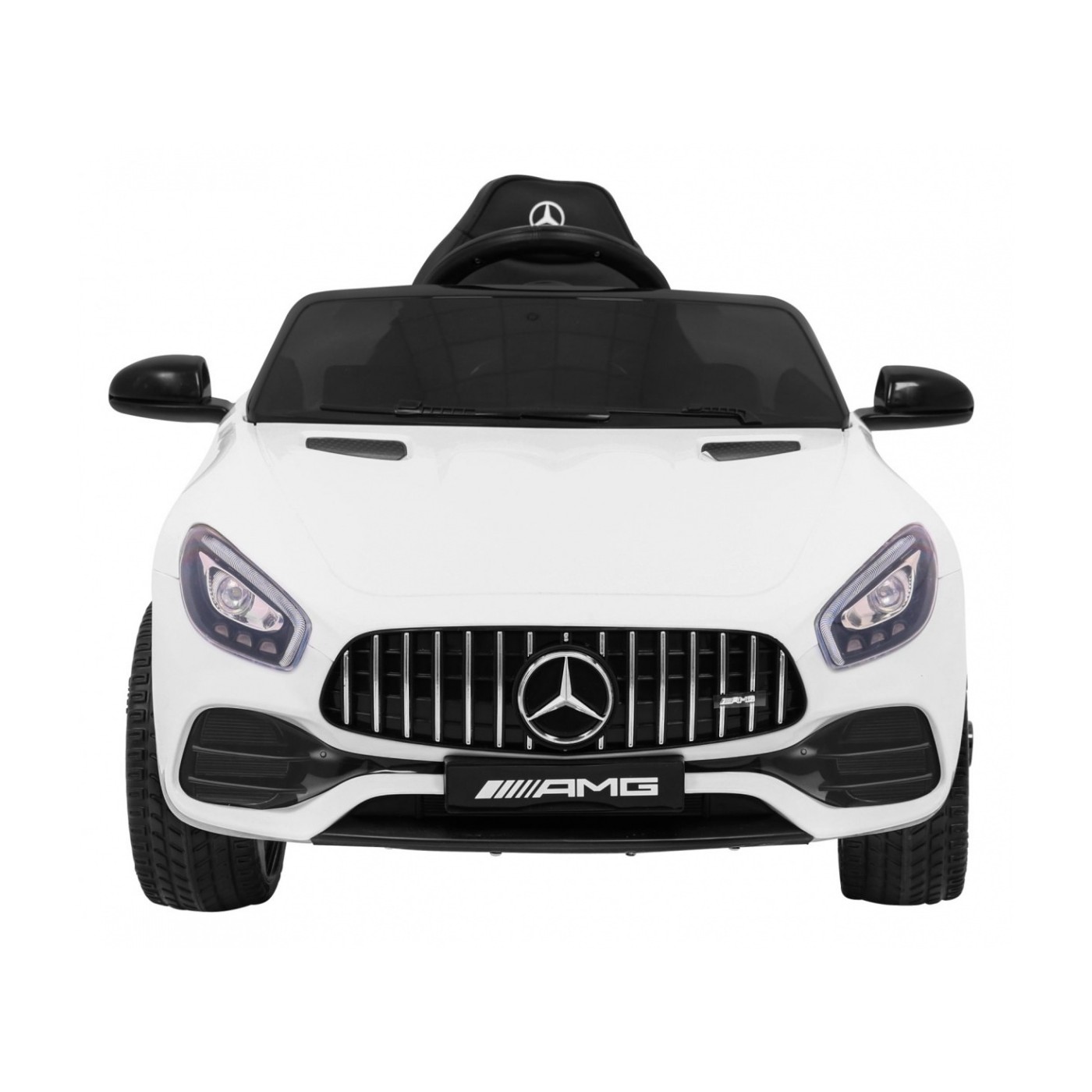 Mercedes Benz GT na batériu pre deti Biely + Diaľkové ovládanie + Pomalý štart + MP3 LED
