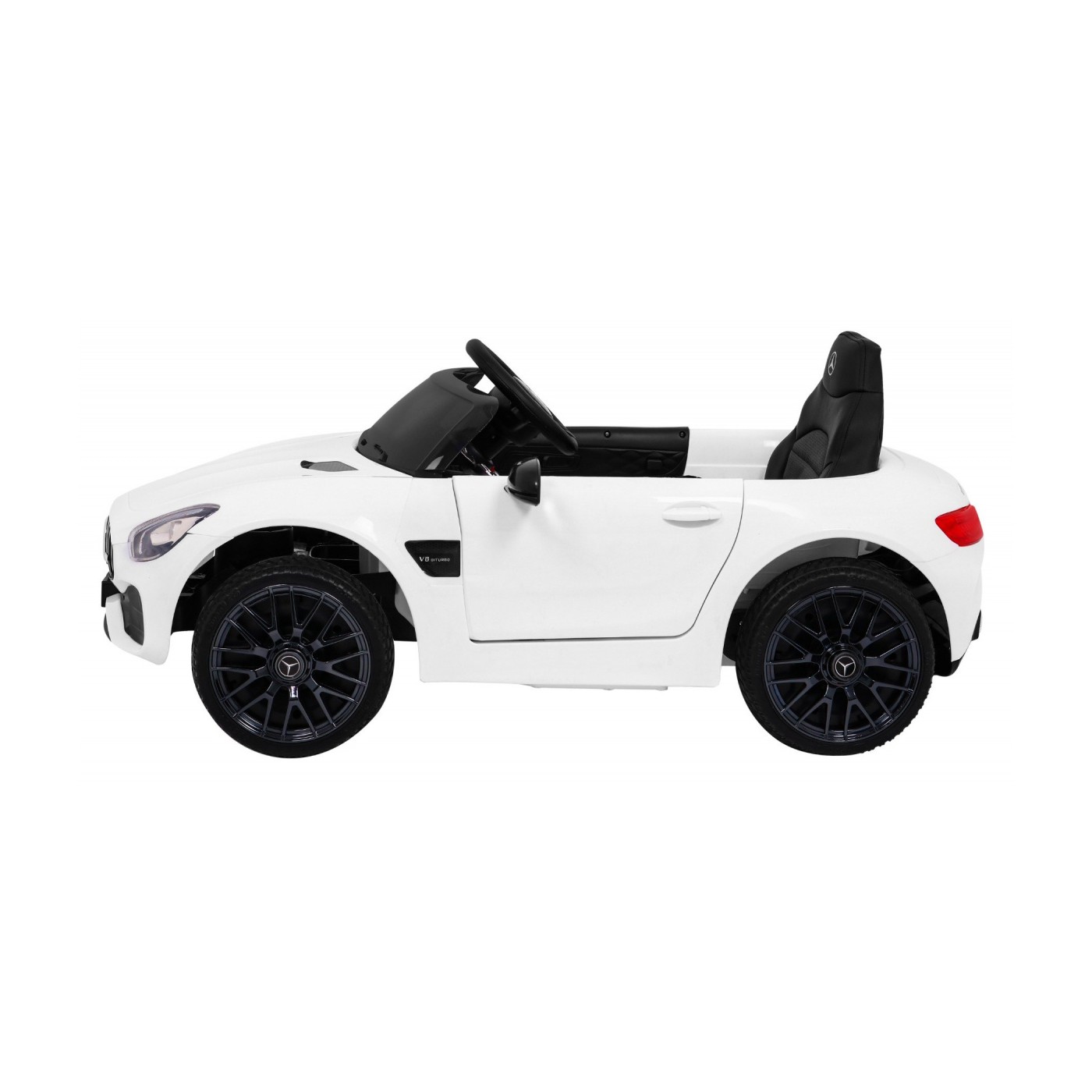 Mercedes Benz GT na batériu pre deti Biely + Diaľkové ovládanie + Pomalý štart + MP3 LED