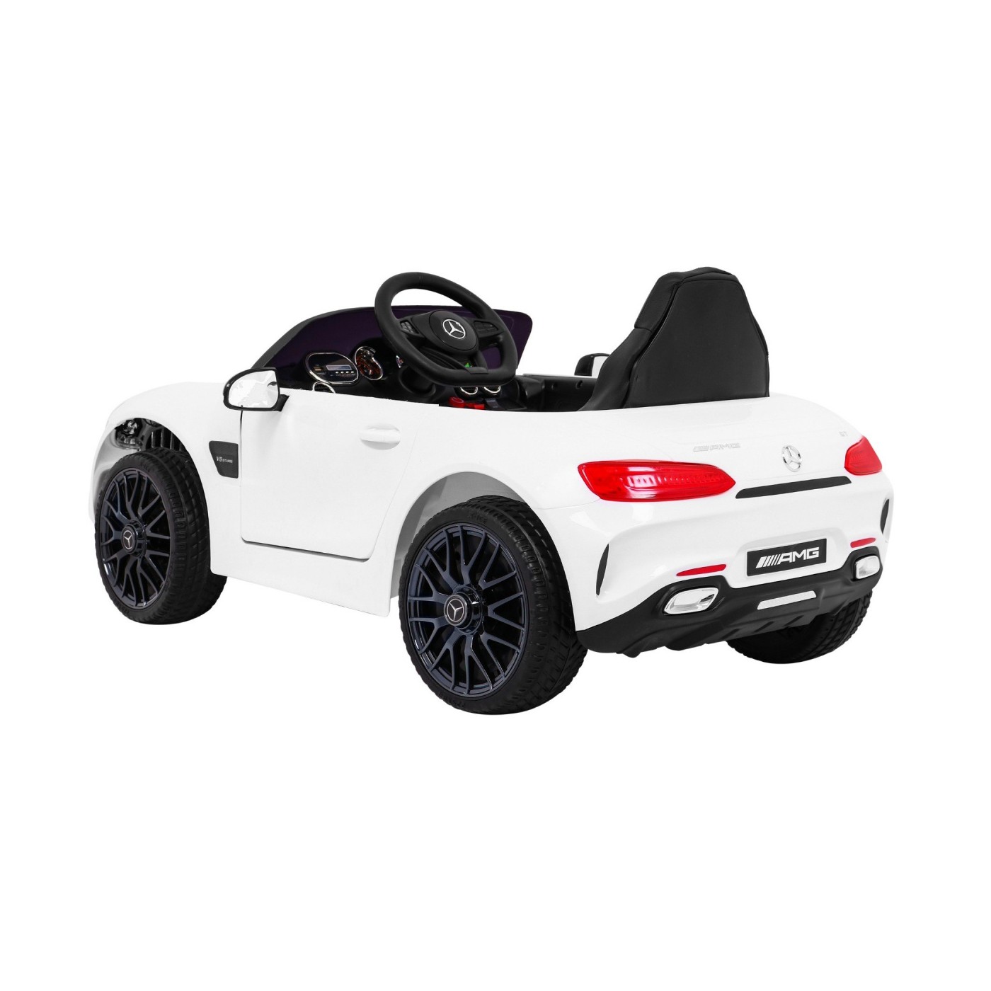 Mercedes Benz GT na batériu pre deti Biely + Diaľkové ovládanie + Pomalý štart + MP3 LED