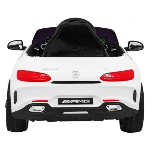 Mercedes Benz GT na batériu pre deti Biely + Diaľkové ovládanie + Pomalý štart + MP3 LED