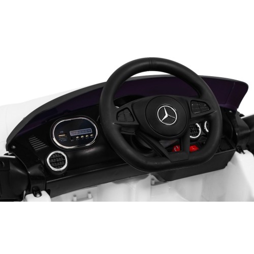 Mercedes Benz GT na batériu pre deti Biely + Diaľkové ovládanie + Pomalý štart + MP3 LED