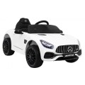 Mercedes Benz GT na batériu pre deti Biely + Diaľkové ovládanie + Pomalý štart + MP3 LED