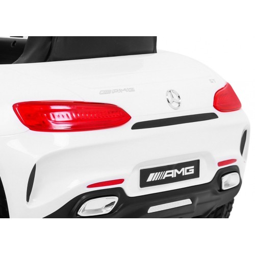 Mercedes Benz GT na batériu pre deti Biely + Diaľkové ovládanie + Pomalý štart + MP3 LED