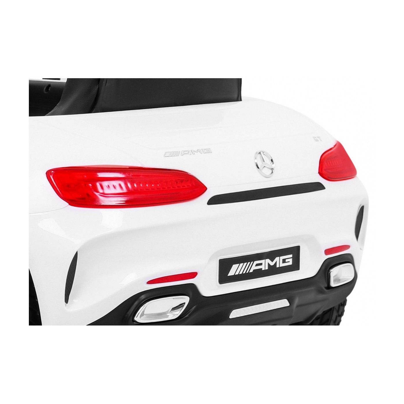 Mercedes Benz GT na batériu pre deti Biely + Diaľkové ovládanie + Pomalý štart + MP3 LED