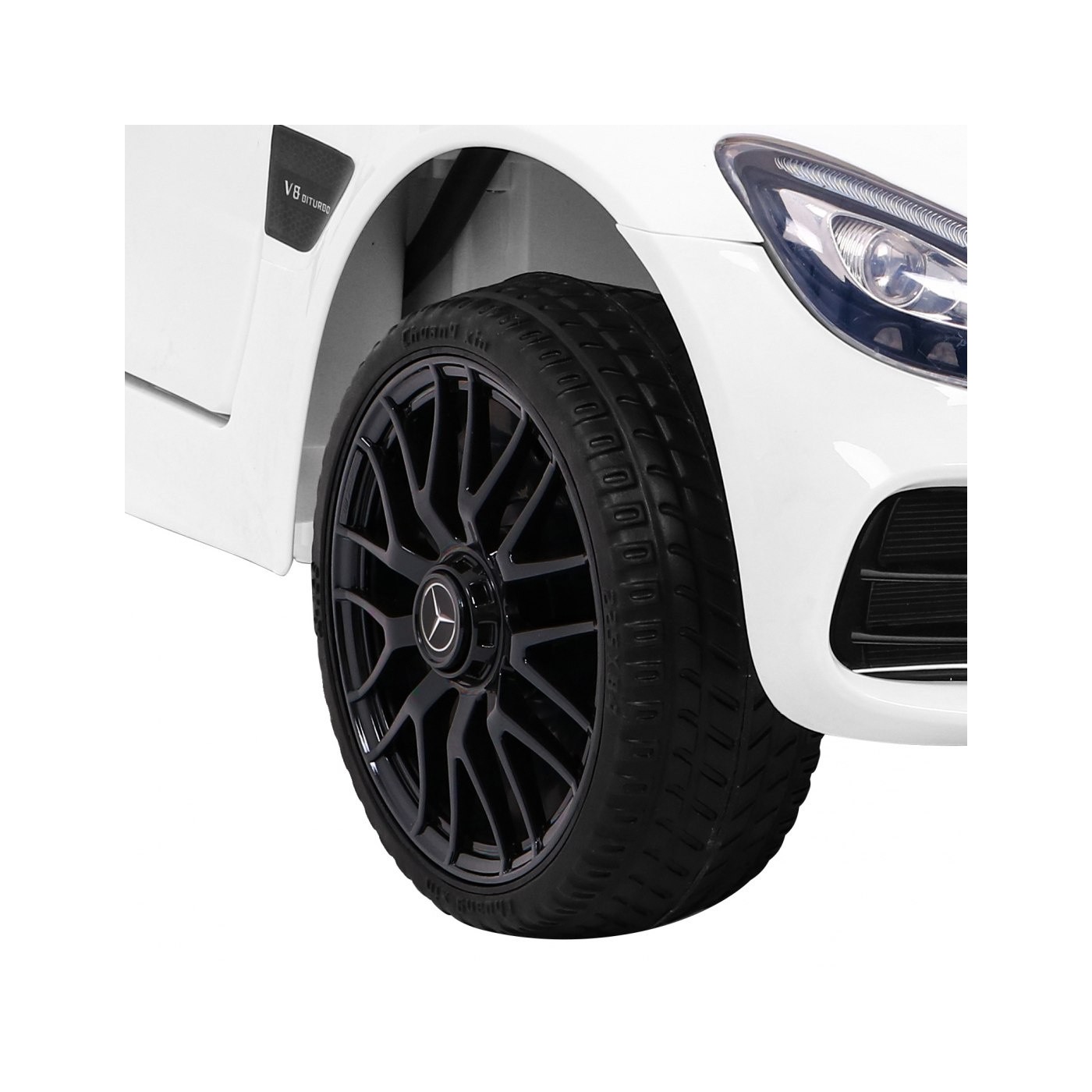 Mercedes Benz GT na batériu pre deti Biely + Diaľkové ovládanie + Pomalý štart + MP3 LED